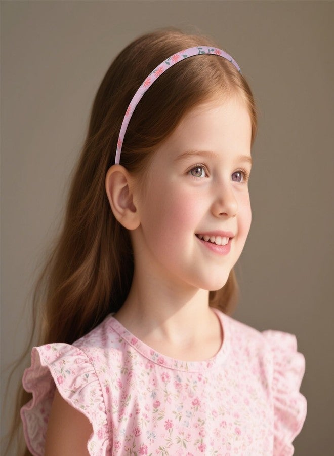 Fishdown Headbands for Girls 12Pcs Thin Head Bands for Girls Hairbands for Toddler Floral Cloth Fabric Covered Headband Birthday Party Favors - Image 4